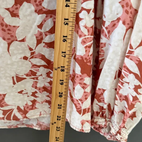 Old Navy Womens Floral‎ Peasant Blouse Terracotta Cream M Peasant Light Boho - Image 6