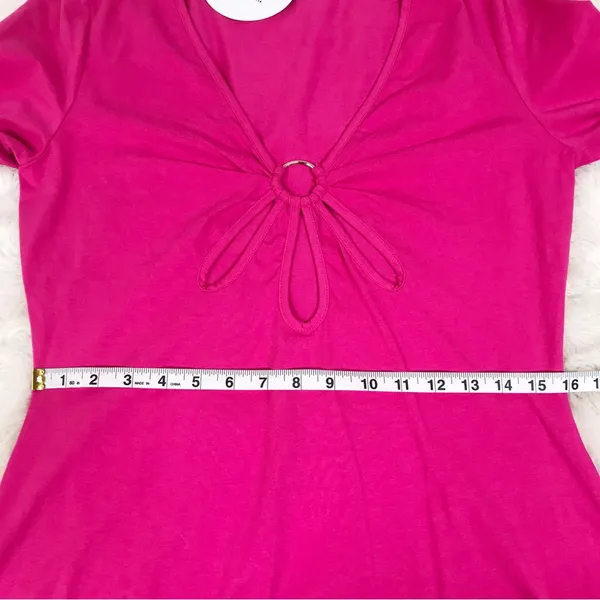 New PRINCESS POLLY Hot Pink Low Cut Long Sleeve Bodycon Mini Dress Sexy Size‎ 12 - Image 12