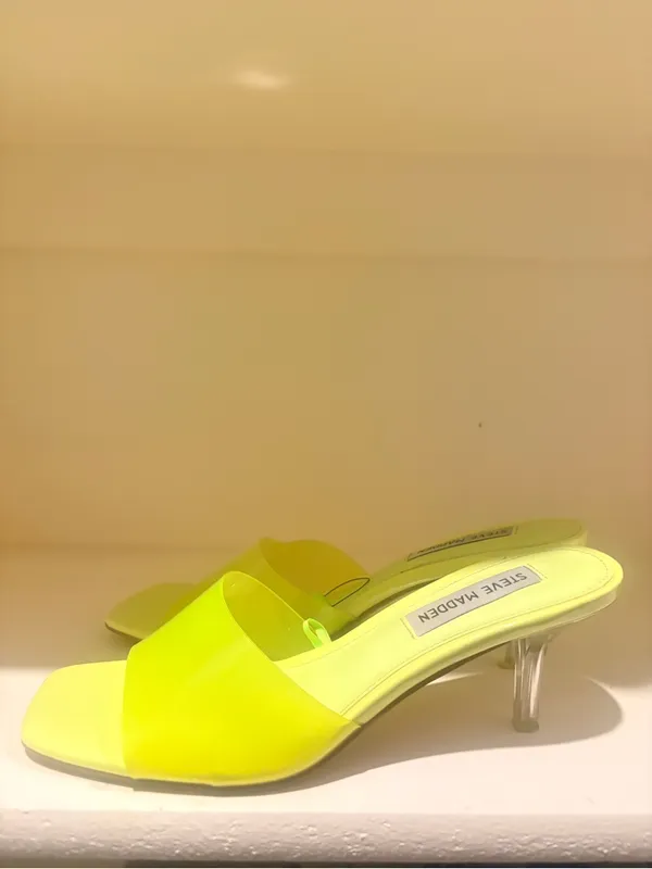 Steve Madden Neon Lime Slide Mules - Image 3