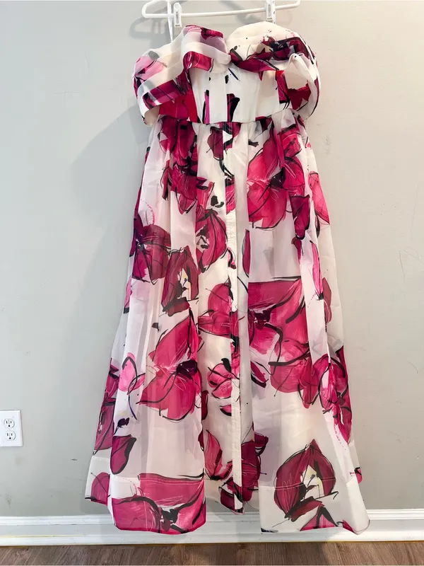NWT Aje Cordelia Corsetted Maxi Dress In Falling Florals Pink Size 12 - Image 5