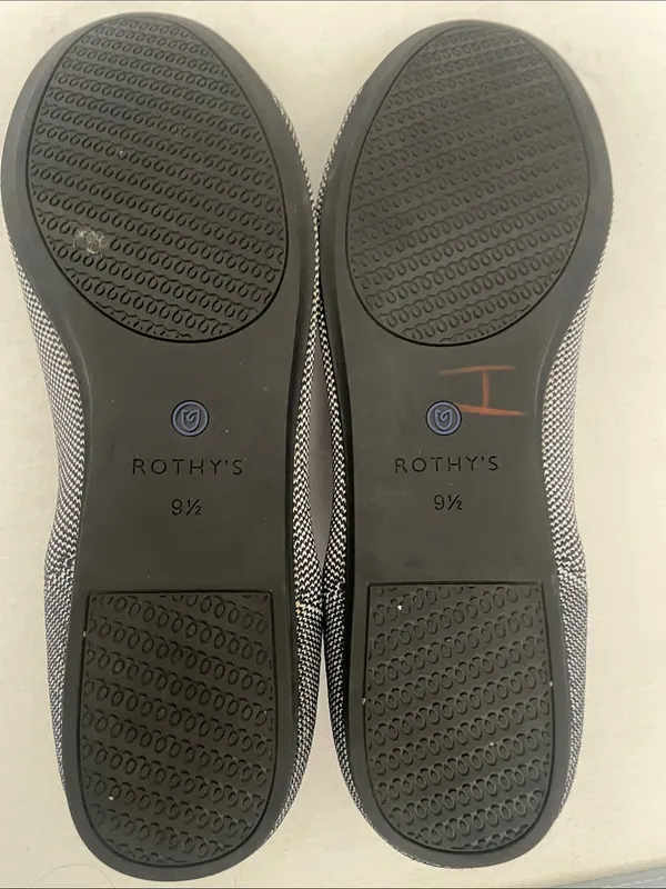Rothy’s Retired The Flat Black/White Birdseye Print W9.5 Rounded Toe - Image 6
