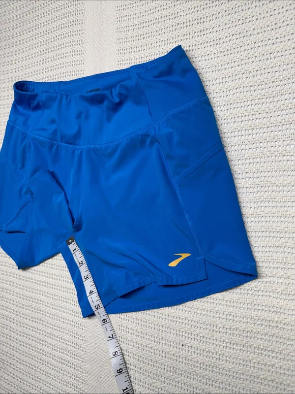 Brooks Run Happy Women's Royal Blue Running Shorts with Yellow Logo - Image 4