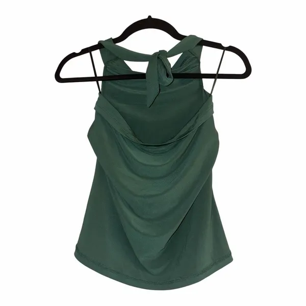 ✨Anthropologie Cowl-Neck Halter Green Sz Medium Top✨ - Image 7