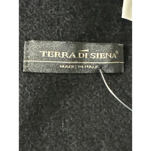 Terra Di Siena Grey and Black Shawl Open Front Wrap with Fringe One Size - Image 6