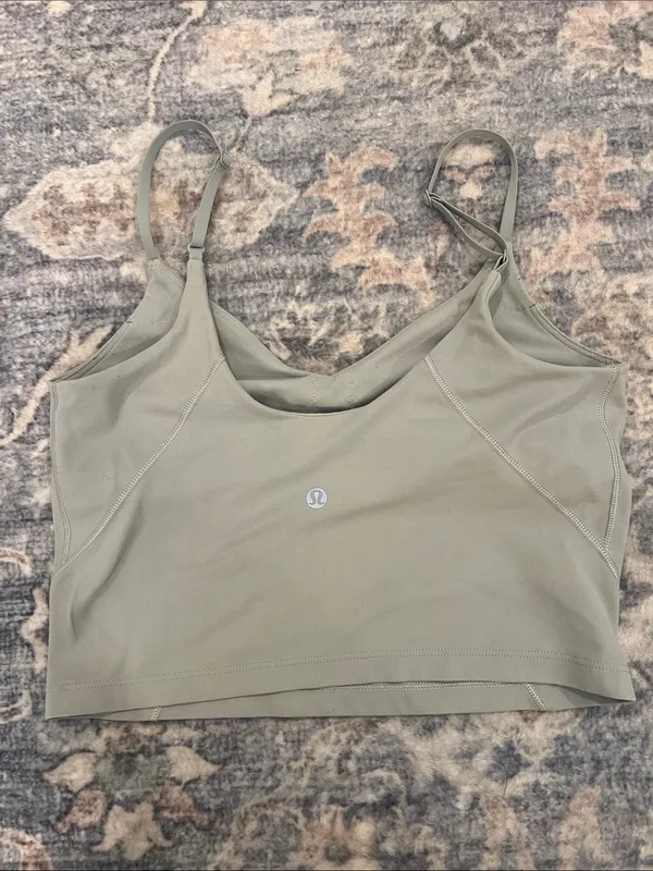 Lululemon Classic V-Neck Spaghetti Strap Tank Top — Sage size 8. - Image 2