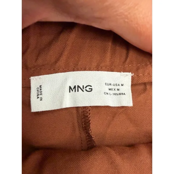 MNG Mango Brown Wrap Maxi Skirt Belted High Waist Viscose Blend Size M - Image 4