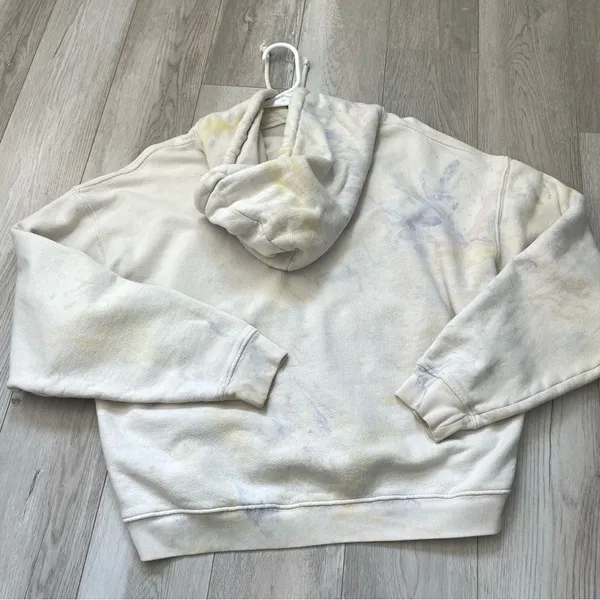 Re/Done TieDye Hoodie Sweatshirt womens Cream (xsmall) oversized casual - Image 4