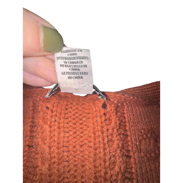 Sincerely Jules Rust Orange Cable‎ Knit Cardigan Sweater Women's Size Small NWOT - Image 7