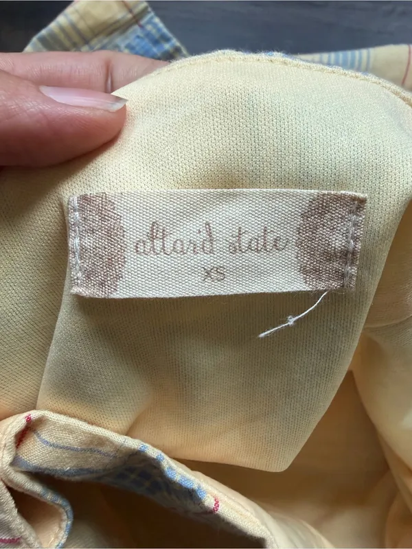 NWT Altar'd State Pastel Blue and yellow Plaid Wrap Mini Skirt - Image 3