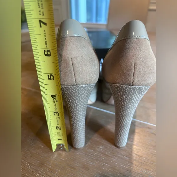 White House Black Market Cream Peep-Toe Heels 8 - Image 8
