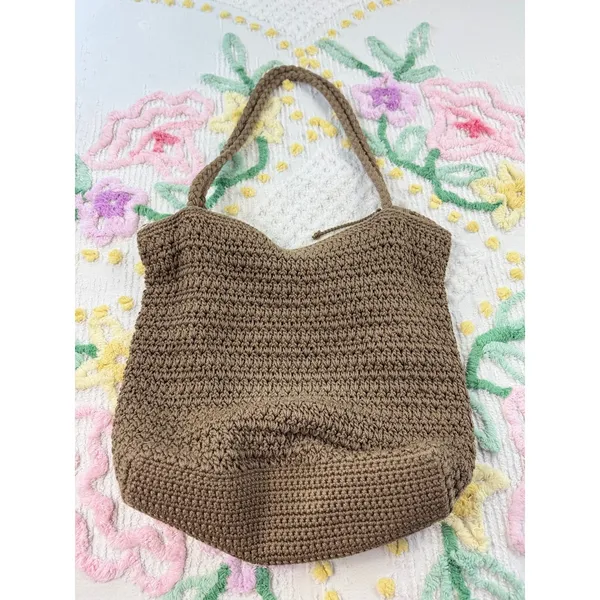 The Sak Crochet‎ Tote Bag Brown Hobo Shoulder Bag - Image 4