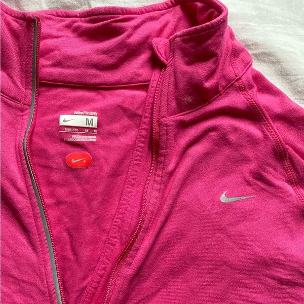 Nike Fit Pink Track 1/4 Zip Jacket Size M - Image 2