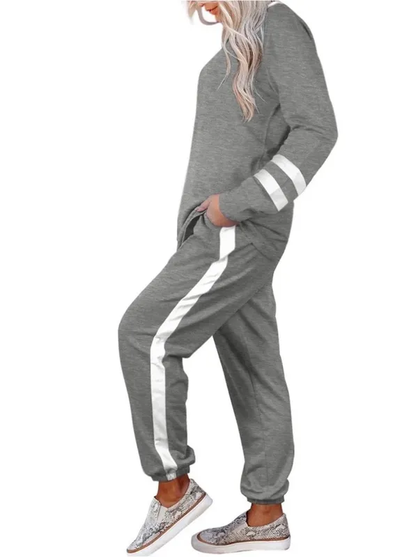 Shine Up Women’s 2XL Gray 2 Pc Lounge Set Pullover Jogger Tracksuit NWT - Image 2