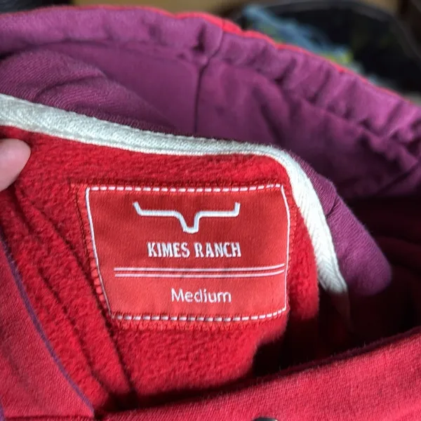 Kimes Ranch Red Hoodie Western Logo Cowgirl Pullover Sweatshirt Size Medium - Image 10