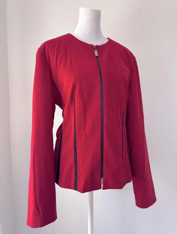 Vintage Y2K Positive Attitude Red Full Zip Jacket Size 12 - Image 4