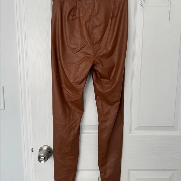 NWOT Offline Aerie Light Brown Leather High-Waisted Leggings size S - Image 4