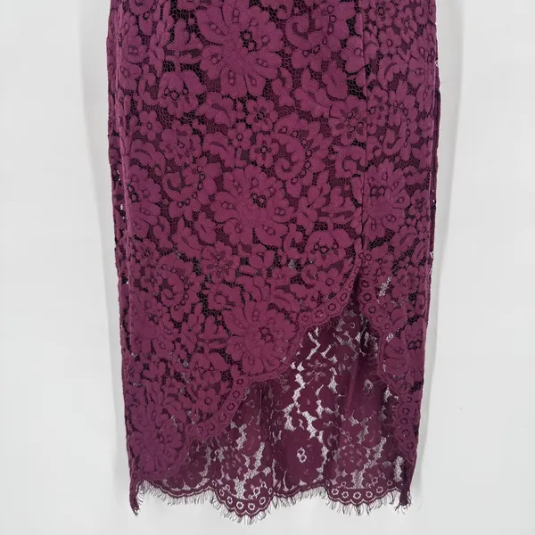 Lovers +‎ Friends Burgundy Lace Strappy Back Midi Dress Skylight Dress Size S - Image 7
