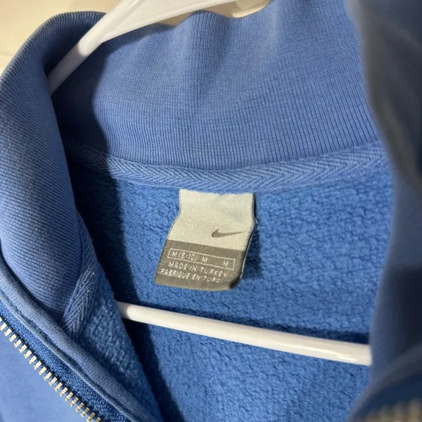 Nike Quarter Zip Sweatshirt Womens Medium‎ Blue Fleece Pullover Vintage Y2K - Image 4