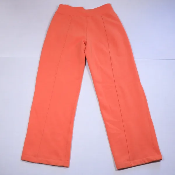 Athleta Retroplush Logo Straight Leg Pants Women MT Persimmon Orange Pintuck - Image 5