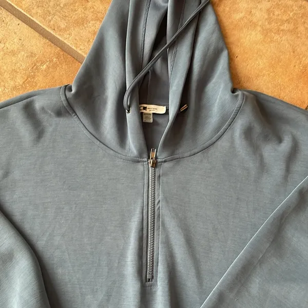 Cable and Gauge blue Modal 1/4 zip hoodie size XXL - Image 2