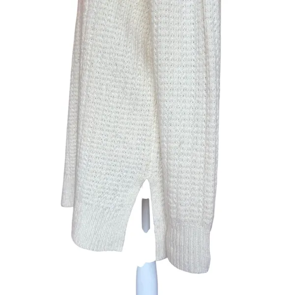 Theory Wool Oversized Turtleneck Tunic Sweater Womens Small Ivory Chunky Knit - Image 5