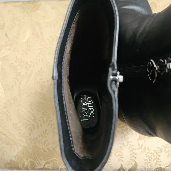 Franco Sarto Black Women's Square Toe Ankle Boots Chucky Heel Size US 9.5 - Image 8