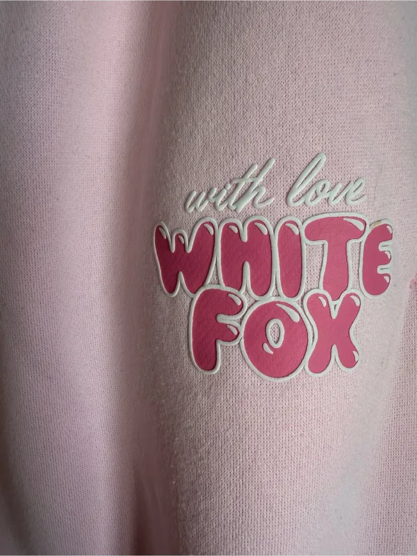 White Fox Boutique Light Pink Logo Joggers - Image 2