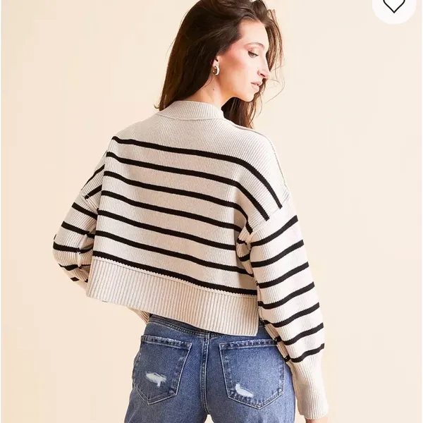 NWT free people striped easy street cropped sweater - Image 2
