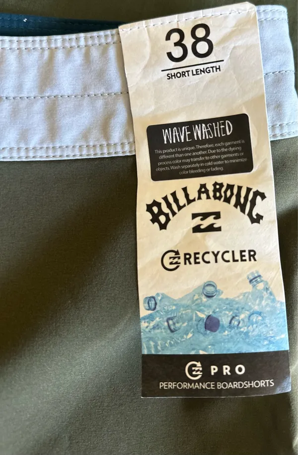 Billabong Recycler All Day Pro Colorblock Board Shorts 38 Drawstring Back Pocket - Image 3