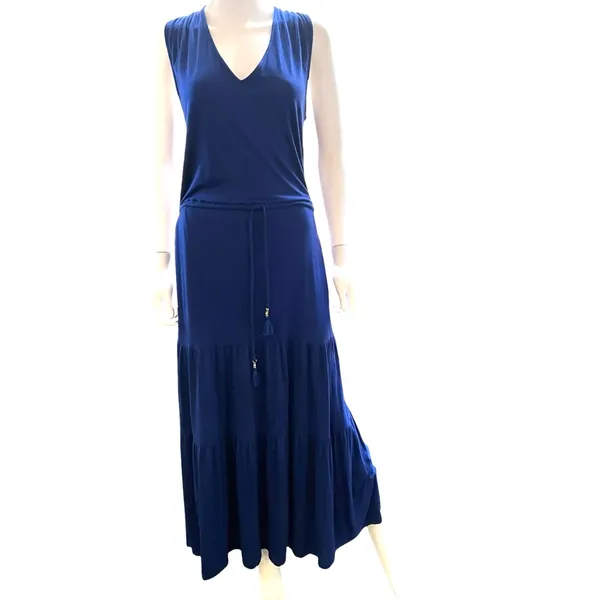 Tommy Bahama Slub Knit Blue Sapphire Maxi Dress Women’s Size Medium - Image 3