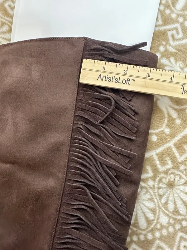 Universal Threads Brown Over-the-Knee Fringe Boots - Image 8