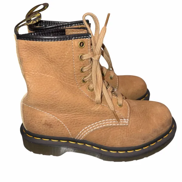 Dr. Martens Brown Tumbled Nubuck Leather Savannah Combat Boots 5 - Image 4