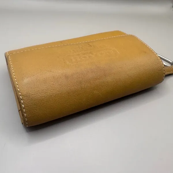 VTG Coach Leatherware Wallet Cardholder‎ Tan Zip Trifold Carabiner Y2K - Image 6