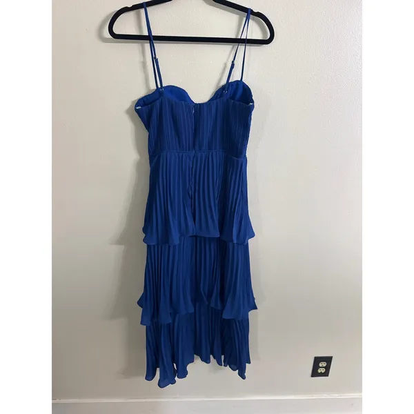 Lulus Cascading Crush Cobalt Blue Tiered Bustier Midi Dress - Image 5
