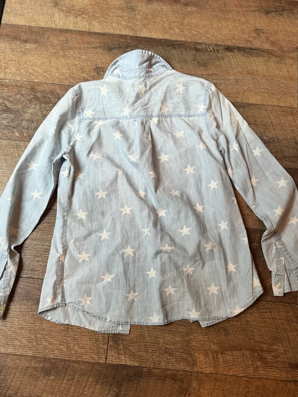 Old Navy Star Print Chambray Button-Down Shirt – XS - Image 3