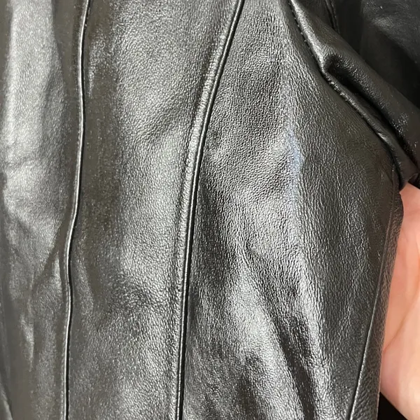 Vintage East 5th Black Genuine Leather Zipper Front‎ Jacket Women's Medium - Image 13