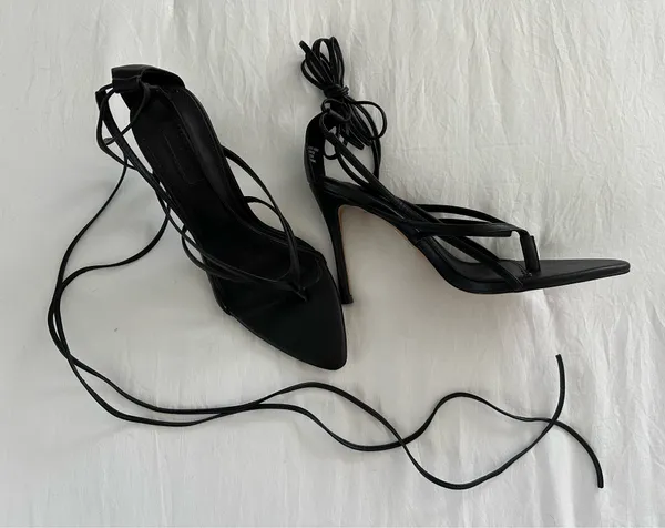 Topshop Heels Black Strappy - Image 3