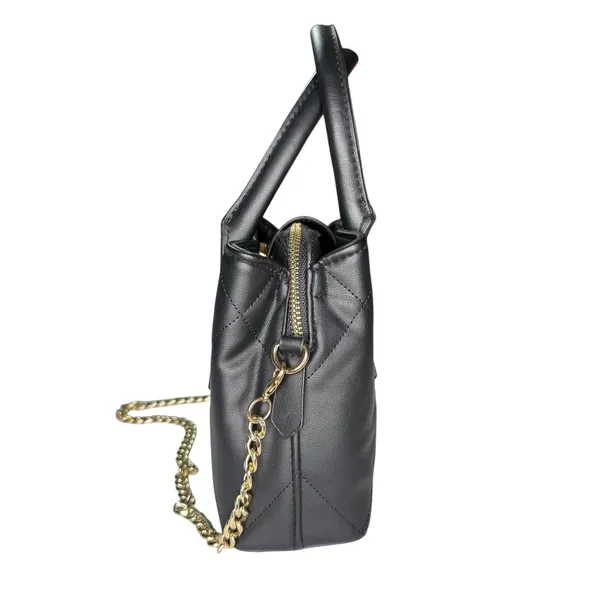 Bebe Bag Y2K Quilted Faux‎ Leather Mini Satchel Handbag Purse Small - Image 4