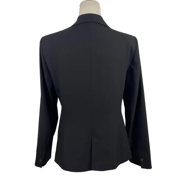 Zara Single Breasted Black Long Classic Fit Blazer Jacket Shoulder Pads Size 10 - Image 8