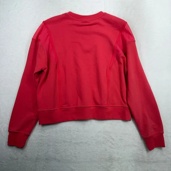 Nike Medium Sweatshirt Dri-FIT Cropped Mesh Panel FB5246-648 Pink Red Activewear - Image 10