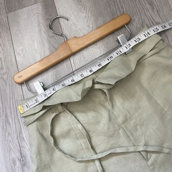 Reformation Linen Pants high rise straight leg womens Green (size 6) fisherman - Image 5