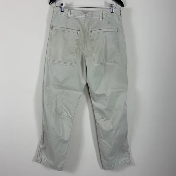 Pilcro Hyphen Patchwork Distressed Barrel‎ Chino Pants in Muted Khaki Sz 28 Tall - Image 8