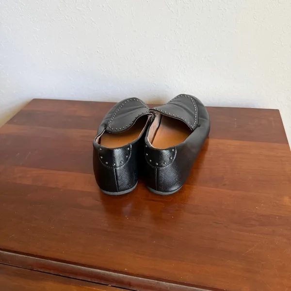 FitFlop Lena Microstud Black Leather Loafers Slip On Comfort Shoe Womens 7 - Image 4