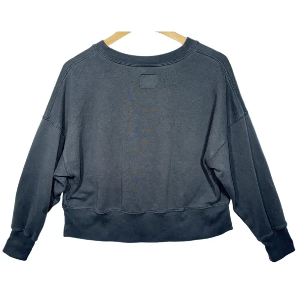 Abercrombie & Fitch Soft AF Gray Fleece Long Sleeve Henley V-Neck Sweater Size M - Image 2