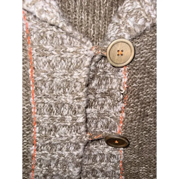 Free People Sz XS Cardigan Hooded Sweater Wool Blend Chunky CottageCore Boho Y2K - Image 2