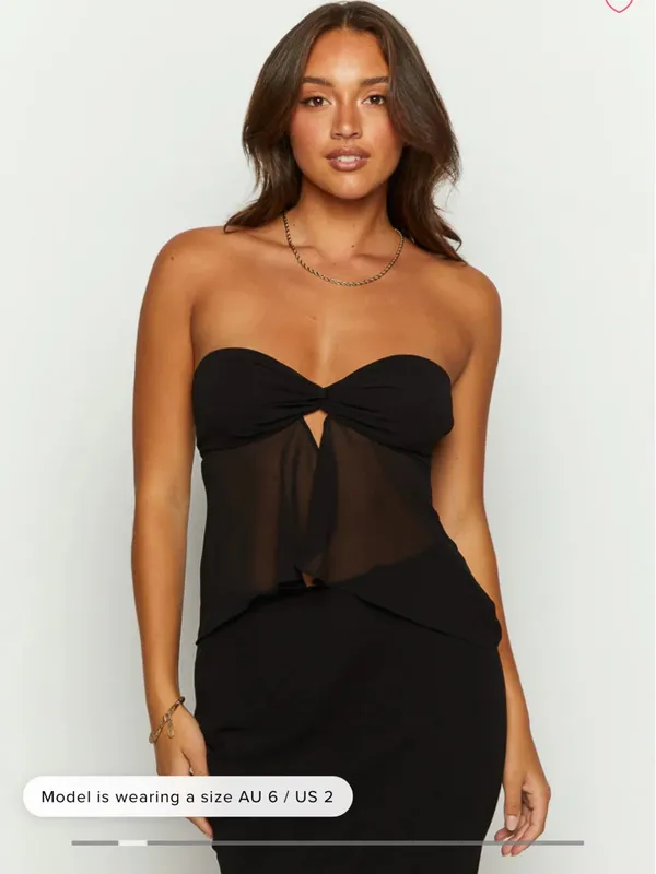 Beginning Boutique Sheer Black Strapless Top - Image 2