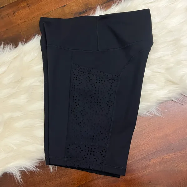 Aerie Chill Play Move Biker Shorts Black Size L High Rise Pockets 7” - Image 4
