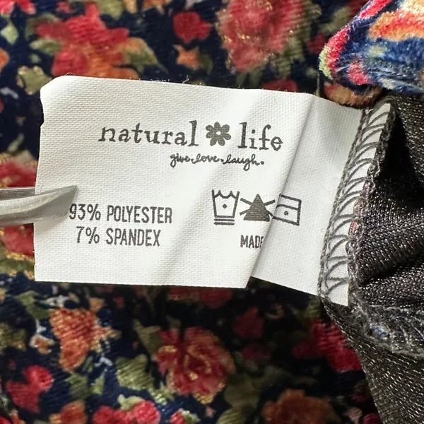 Natural Life Womens Danielle Velvet Floral Crop Top M Cottagecore Fairy Y2K NEW - Image 6