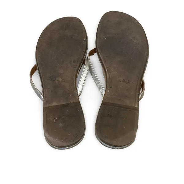 Silver Strap Thong Sandals Size 6 - Image 3