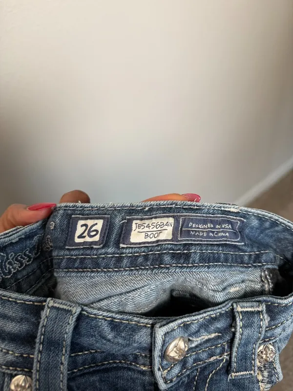 Y2K Miss Me Bootcut Jeans Size 26 with Embellished Back Pockets - Image 5